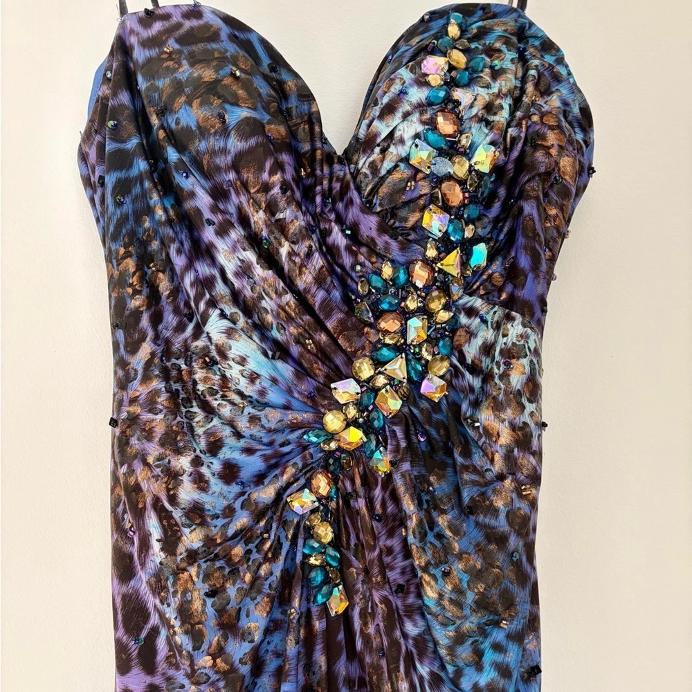 Tony Bowls Paris Jeweled Maxi Dress - Fitted Bodice Prom‎ - Gala, Y2K